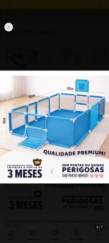 Cercadinho, chiqueirinho de bebê na cor azul