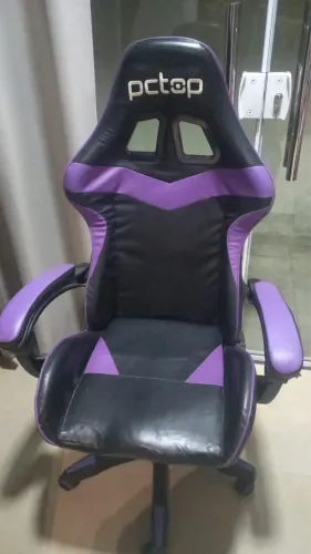 Cadeira Gamer PCTOP Preta e Roxa Usada - Ótimo Estado
