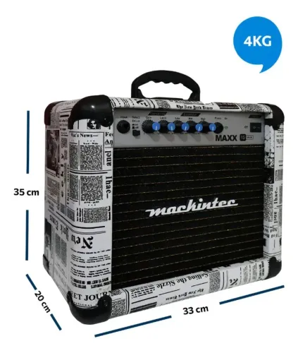 Caixa De Som Amplificador Mackintec Maxx 15 Guitarra Violão Cor Jornal Voltagem 110v/220v