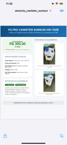Filtro aquario