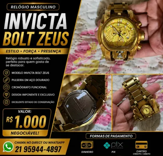 Relógio invicta bolt zeus