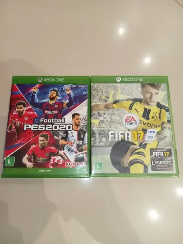 PES 2020 + FIFA 17 XBOX ONE sem detalhes.