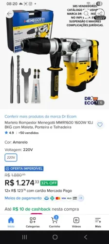 Martelete martelo novo pra vende ir troca paguei 1300 vendo por 850 tem nota tudo
