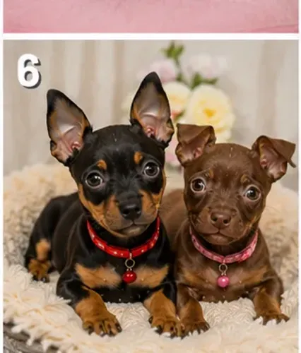 Cachorro filhote pelagem densa Pinscher/Pincher/Pinsher/Pintier