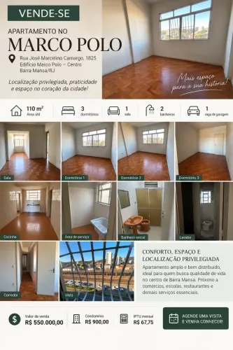 Vende-se apartamento Centro Barra Mansa