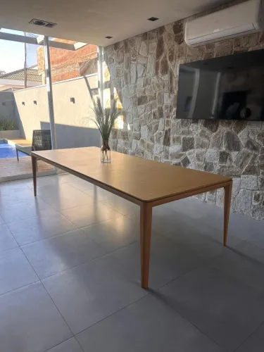 Mesa de jantar madeira com tampo flutuante 3m x 1,20m