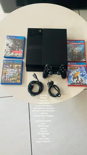 vende-se ps4 fat 500gb