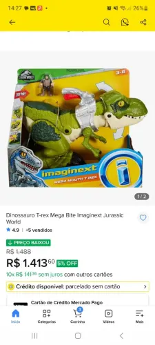 Imaginex dinossauro gigante mega mordida + pack Claire & Girosfera