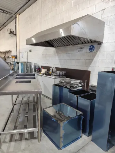 Coifa inox central 1,25x1,40x0,50m total inox 