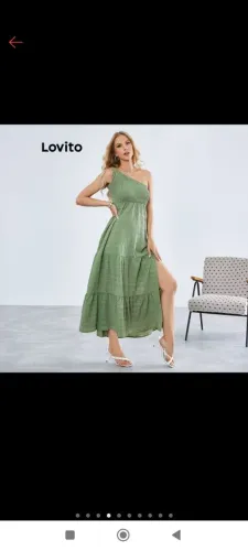 Vestido Verde com fenda lateral 