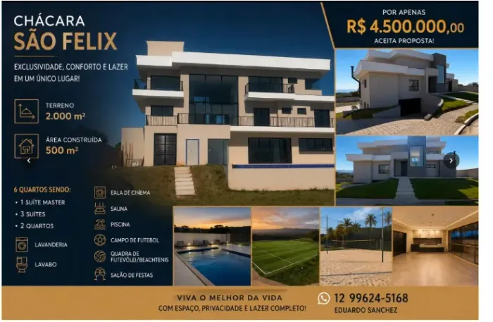 Casa Chacara São Felix - Taubaté-SP