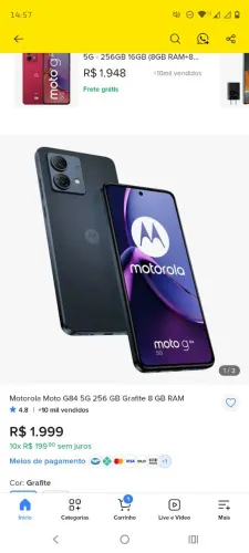 Vendo moto g 84