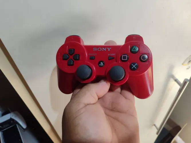 Controle PS3 vermelho 