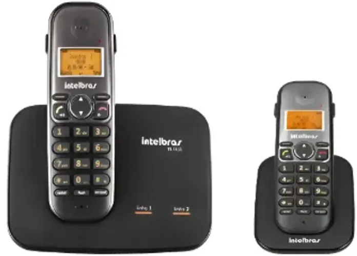 Kit Telefone sem fio para 2 Linhas Intelbras TS5150 + Ramal TS5121