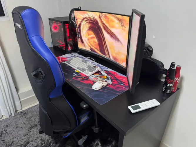 SETUP COMPLETO, COMPUTADOR, MESA, TELAS E CADEIRA