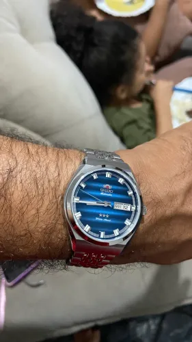 Relógio automático heritage orient masculino vidro em safira