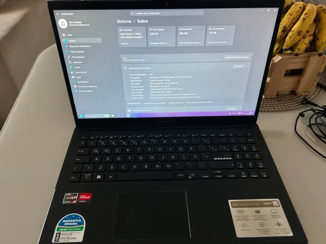 Notebook asus Ryzen 5 8Gb 