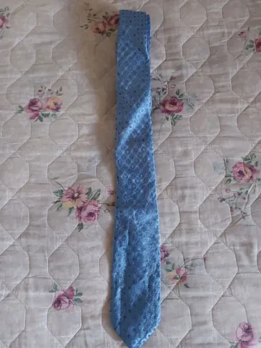Gravata Masculina Social Azul Claro - Estampa Geométrico Jacquard