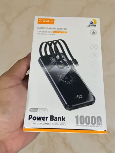 Carregador Portátil sem Fio Power Bank - BTE-17 A?Gold an13