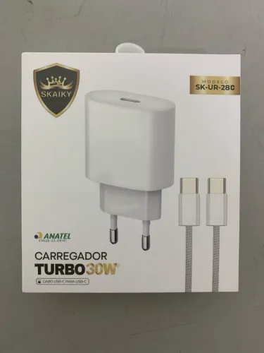 Carregador Turbo 30W SKAIKY com Cabo USB-C para USB-C (Novo)