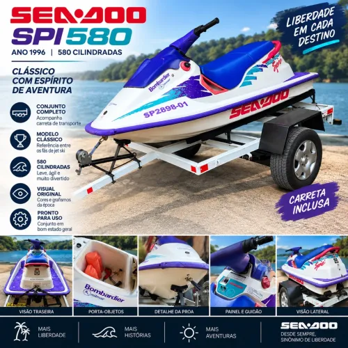 Jet Ski Sea-Doo SPI 580 1996 580cc Carreta Inclusa Venda SJC