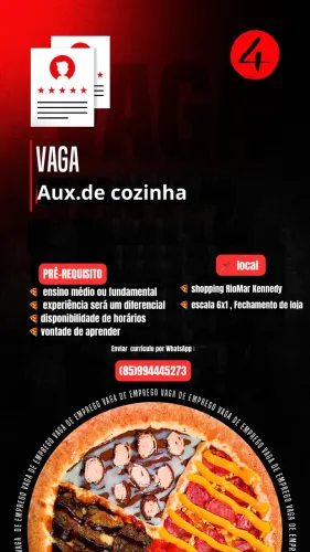 Vaga auxiliar de cozinha