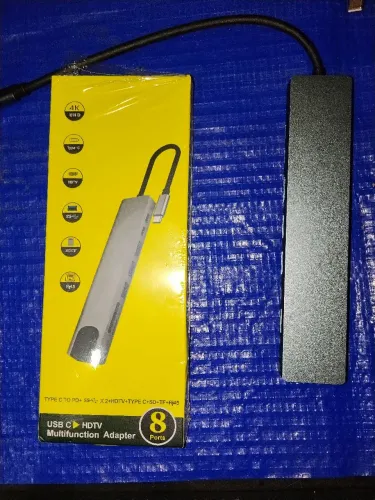 Hub USB-C 8 em 1 - HDMI 4K, PD 87W, Leitor de Cartão (Com caixa original)