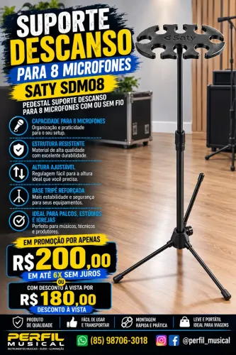 Suporte arara para 8 microfones promoção