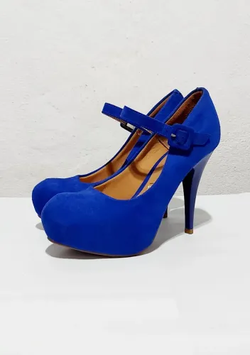 Sapato Scarpin Vizzano Salto Alto Azul