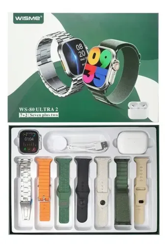 Smartwatch WS-80 Ultra 2 + Fone Bluetooth | Tela Grande e Pulseira Premium