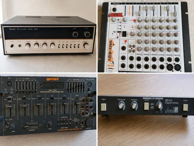 ? Kit Som Vintage Completo Sansui + Mixer + Efeitos