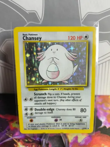 OPORTUNIDADE! Carta Pokémon Rara Vintage Chansey Holo Base Set 1999