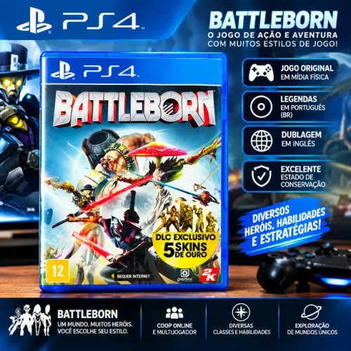 Battleborn PS4 Original Novo Lacrado - Mídia Física - DLC 5 Skins