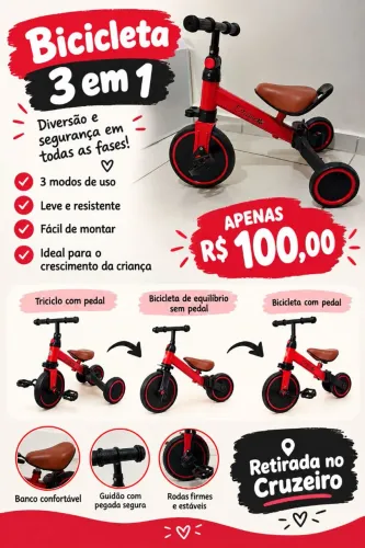 Bicicleta 3 em 1