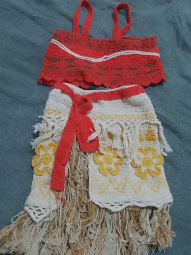 Roupa fantasia Moana em crochê