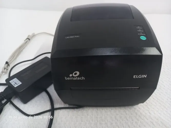 Impressora De Etiquetas Elgin L42 Pro Full Usb Serial Preto