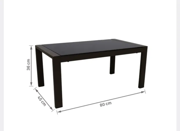 Conjunto para Jardim/interno com Sofá, Poltrona e Mesa de Centro 4 Lugares Aço