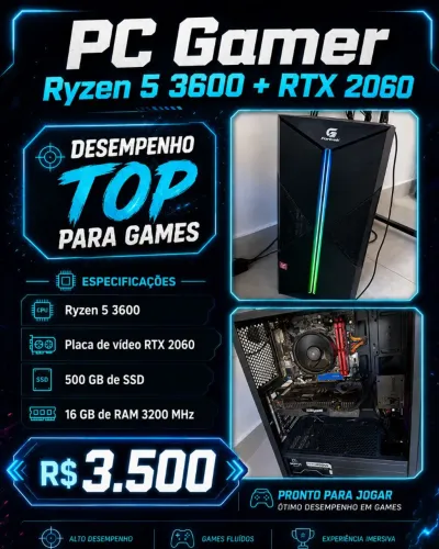 Pc gamer ryzen 5 e rtx 2060