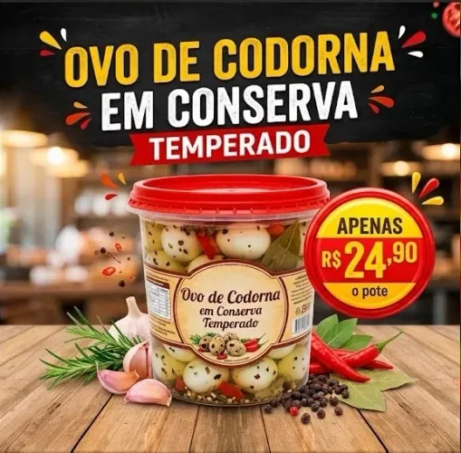Ovos de conserva 500ml temperado poucas unidades