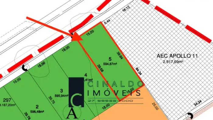 Lote Comercial 594m² Ponta de Quadra Frente Aeroporto São Mateus ES
