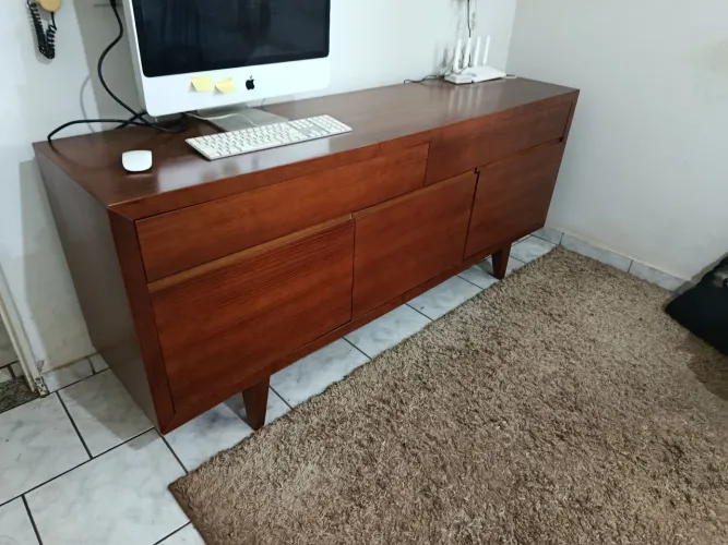 Buffet Aparador Etna 1,80m Estilo Retrô Mid-Century em Madeira