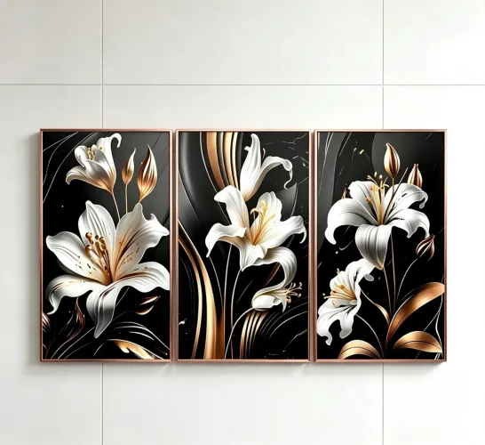 Vendo trio  de quadro grande 150×70 já moldurado 