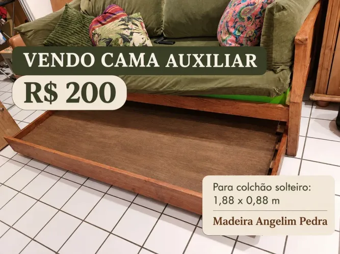 Cama auxiliar de angelim Pedra R$200