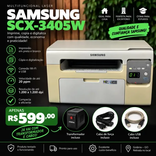 Impressora Multifuncional Laser Samsung SCX-3405W Wi-Fi