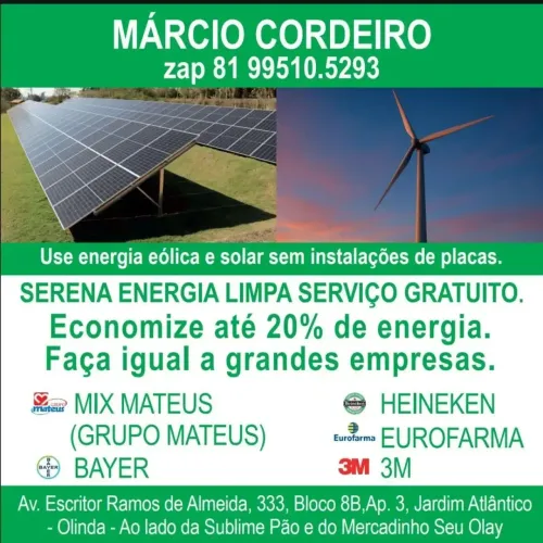 ENERGIA SOLAR. ATÉ 20% DE ECONOMIA DE ENERGIA.SEM INSTALAÇÕES DE PLACAS. SERVIÇO GRATUITO