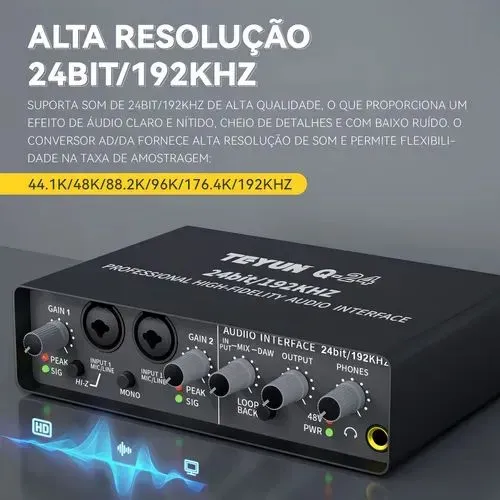 Interface de áudio Teyun q24