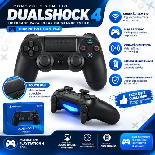 Controle Ps4 Sem Fio Sony Novo