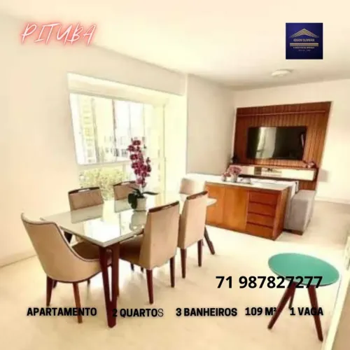 APARTAMENTO 2 QUARTOS (1 SUÍTE), 109M2, NA PITUBA