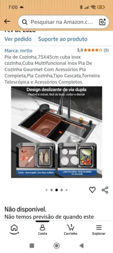 Vendo pia/cozinha profissional. Novo na Caixa fechada. Nunca usada. 
