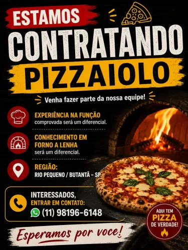 Vaga de emprego pizzaiolo
